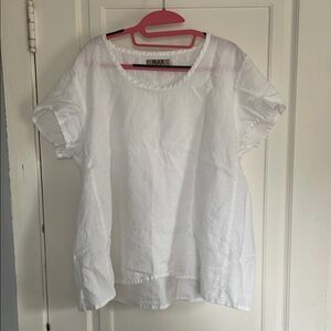 Flax White Linen Top